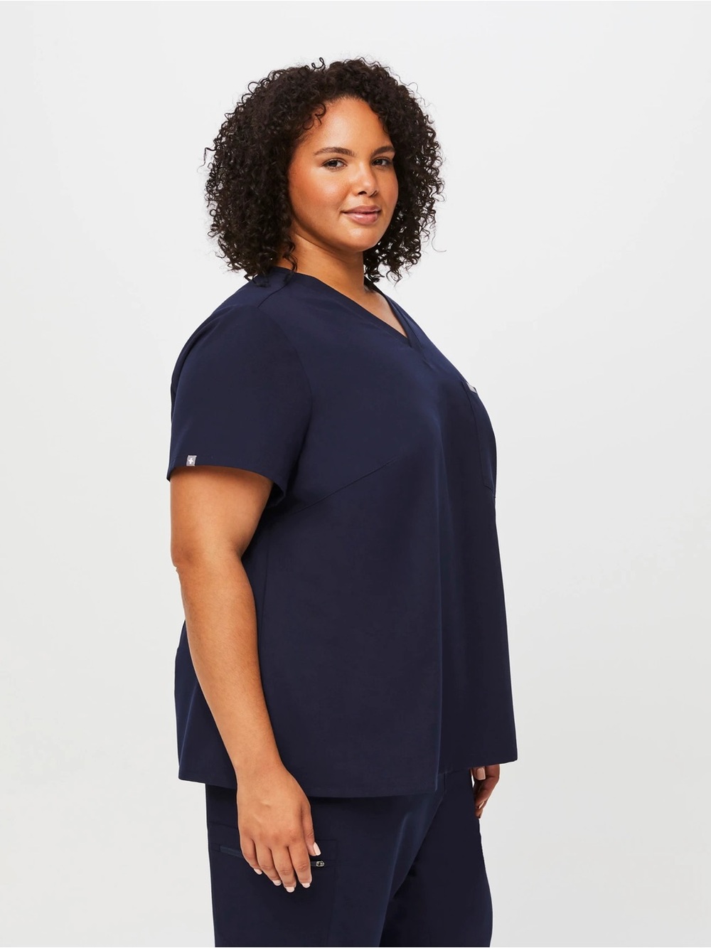 Figs Navy V-Neck Scrub Tunic- Catarina - Picture 2 of 9